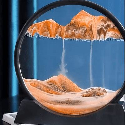 Moving Sand Art Picture Round Glass 3D