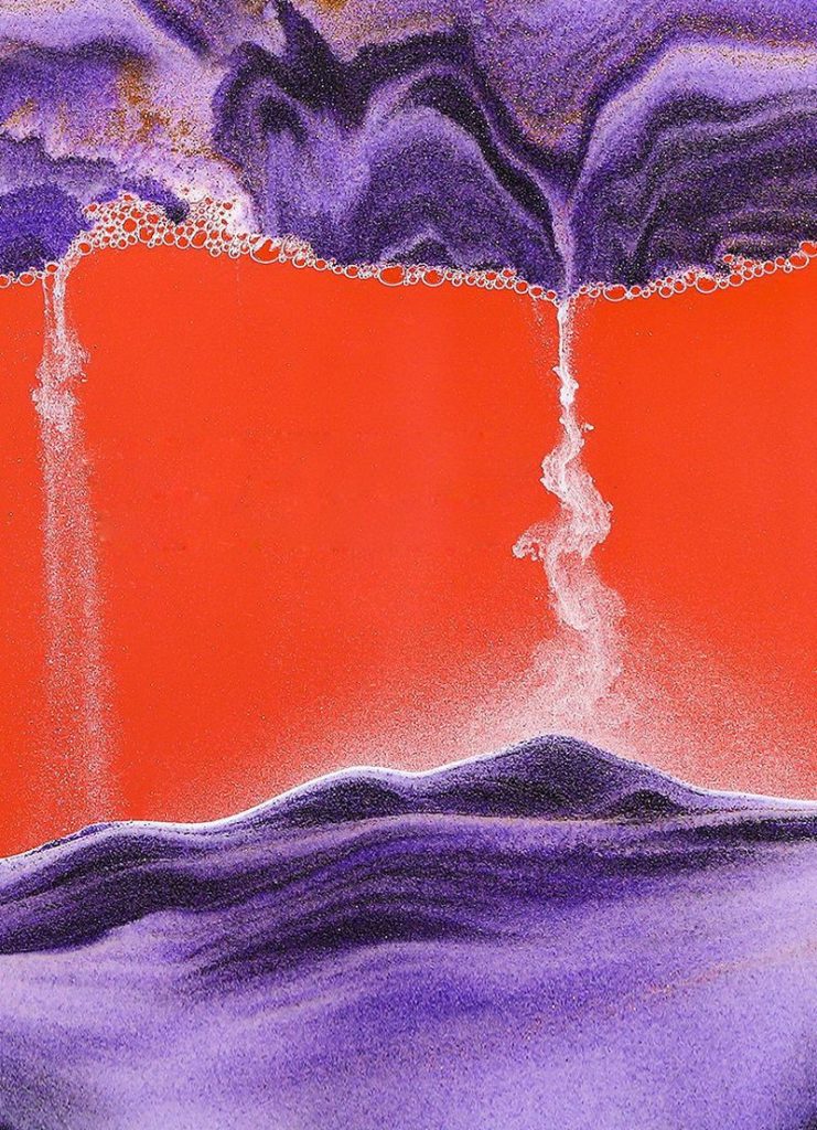 moving sand art picture round glass frame