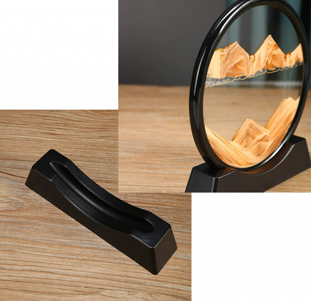 moving sand art round glass